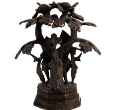 Brass Lord Radhe Krishna Under A Tree With A Peacock For Gifting