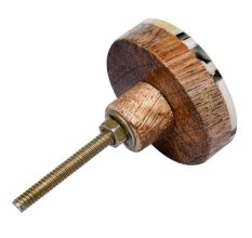 Olive Green Round Bone Horn Cabinet Wooden Knob
