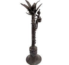 Brass Vintage Tribal Tree With Climbing Man Figure