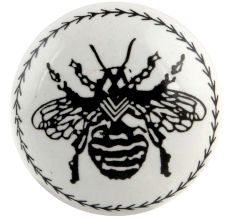 Black Bumble Bee Flat Ceramic Cabinet knobs
