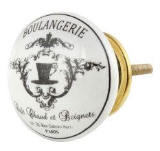 Boulangerie Paris Flat Ceramic Cabinet knobs