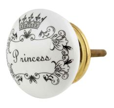 Princess Word Flat Ceramic Cabinet knobs