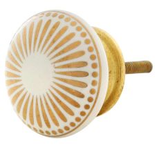 Golden Wheel Flat  Ceramic Dresser Knobs