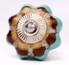 Sea Green And Brown Ceramic Cabinet Knobs