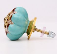 Sea Green And Brown Ceramic Cabinet Knobs