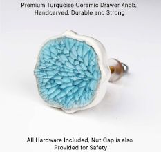 Turquoise Ceramic Drawer Knob
