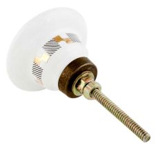Black Golden Check Pattern Flat Ceramic Dresser Knobs