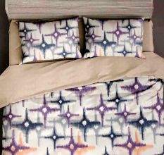 White Tie And Dye Design Micro Fabric Double Bed sheet with 2 Pillow Covers