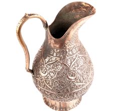 Vintage Copper Jug Carved Islamic Art For Home Decor