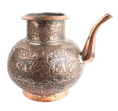 Vintage Copper Pot Sagar Carved Very Finally