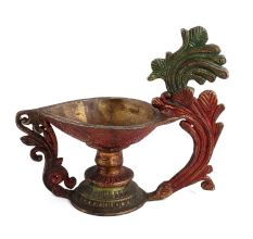 Brass Heavy Oil Lamp With Handle