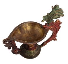 Brass Heavy Oil Lamp With Handle