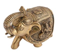 Elephant With Figure Laxmi & Ganesha Big