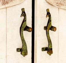 Elegant Brass Carved Peacock Handles