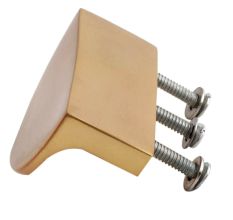 Handmade Brushed Gold Brass  Handle and Knob With Three Screws