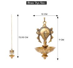 Handmade Golden Brass Hanging Diya Home Temple Pooja Room With Chain