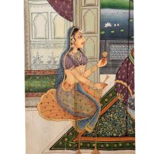 Mughal Canvas Painting Showing Harems Of the Mughal Emperor