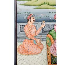 Indian Canvas Mogul Empire Harem Folk Painting