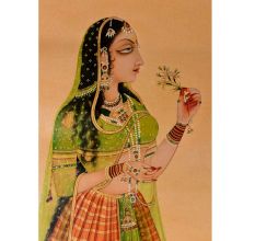 Indian painting of empress Nur Jahan 35 X 23