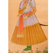 Canvas Painting Of Emperor Jahangir Standing With Sword
