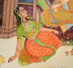 Canvas Painting of Mughal Emperor Enjoying Drinking Wine With Music