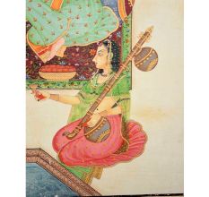 Canvas Painting of Mughal Emperor Enjoying Drinking Wine With Music