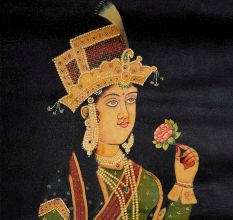 Canvas Mughal Portrait Painting of Queen Mumtaz Mahal