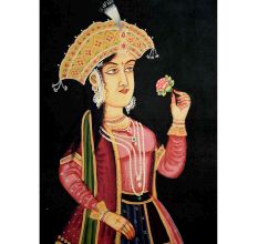 Handmade Canvas Painting Of Mughal Empress Nur-Jahan