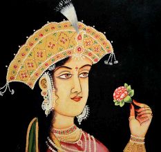 Handmade Canvas Painting Of Mughal Empress Nur-Jahan