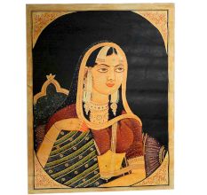 Canvas Mughal Painting Of Indian Queen Empress