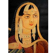 Canvas Mughal Painting Of Indian Queen Empress