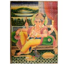 Handmade Ganesh Painting With Mooshak