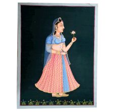 Canvas Mughal Portrait Painting of a Princess