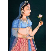 Canvas Mughal Portrait Painting of a Princess