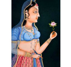 Canvas Mughal Portrait Painting of a Princess