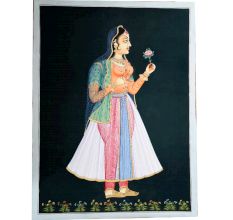 Handmade Canvas Painting Of Mughal Queen Mumtaz Mahal