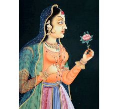 Handmade Canvas Painting Of Mughal Queen Mumtaz Mahal