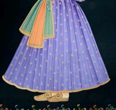 Canvas Handmade Mughal Painting Of Emperor Jahangir On Black Background
