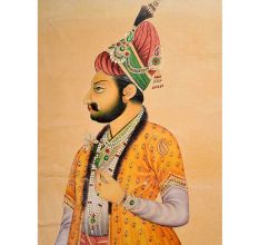Indian Canvas Painting Of Mughal Emperor Jahangir