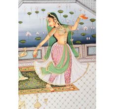Handmade Moghul Empire Harem Dance And Wine Scene Painting
