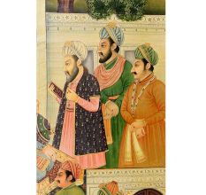Handmade Canvas Painting Of Mughal Harem Love Scene