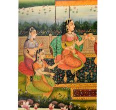 Handmade Canvas Painting of Durbar Scene Of Mughal Empire