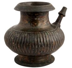 Vintage Holy Water Pot With Spout Fine Carving