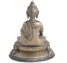 Handmade Antique Black Finish Brass Meditating Buddha Statue