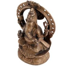 Handmade Antique Gold Brass Ganapati Statue With Arch