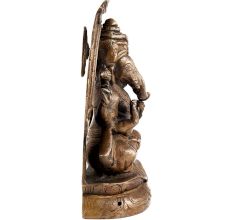 Handmade Antique Gold Brass Ganapati Statue With Arch