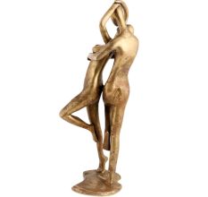 Handmade Golden Brass Couple Love Caress Figurine