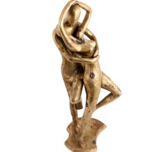 Handmade Golden Brass Couple Love Caress Figurine
