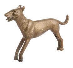 Handmade Antique Golden Brass Standing Dog Statue
