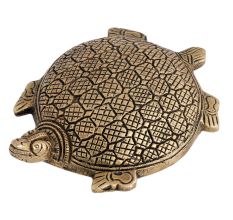 Handmade Golden Polished Brass Metal Turtle Statue